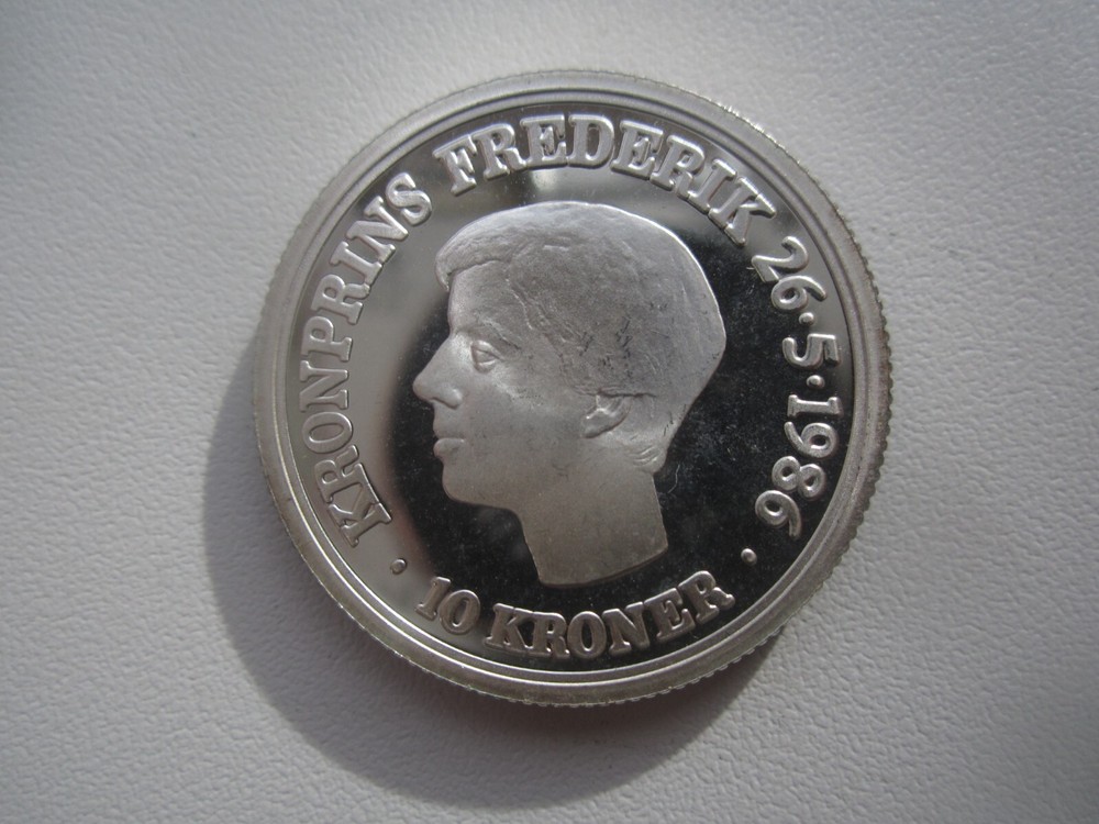 PROOF 1986 DENMARK 10 KRONER SILVER