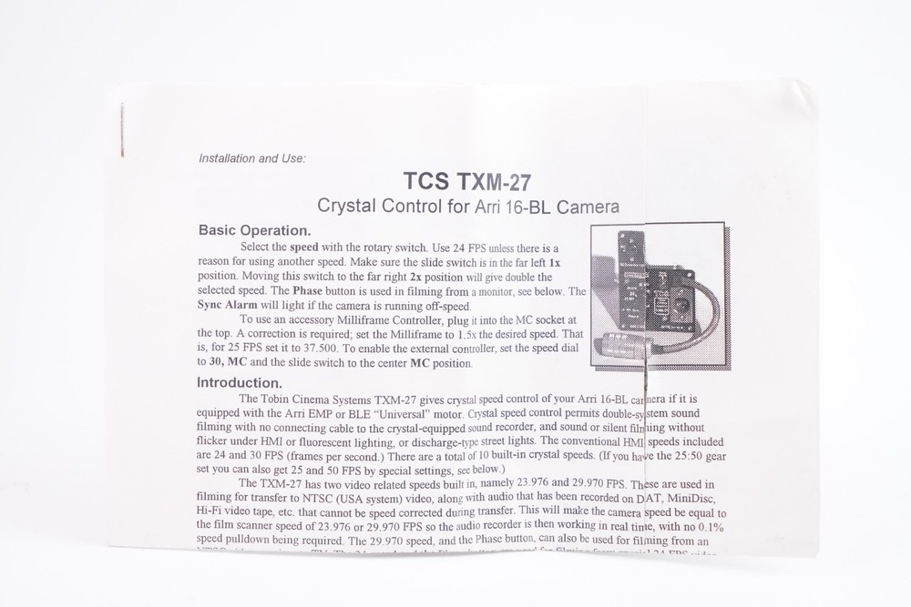 Arri, 2 Quartz Controls for Arri 16-BL #TCS TXM-27 Camera