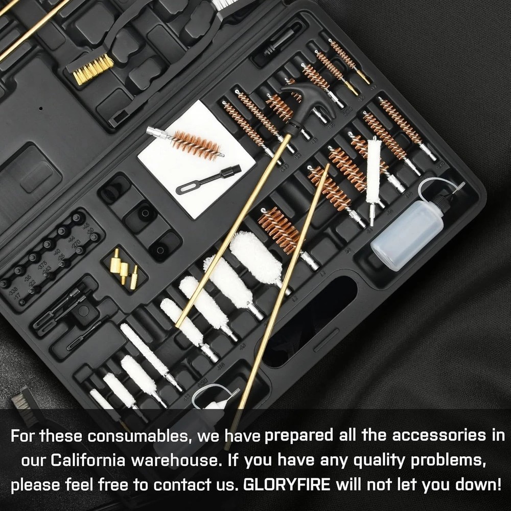 Complete Gun Maintenance Kit - Brass Rods, Brushes & Storage Case for Easy Use