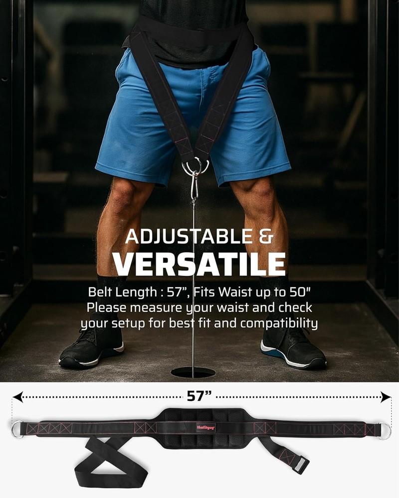 Ultimate Belt for Belt Squats Rack Attachment and Squat Machine Back Support