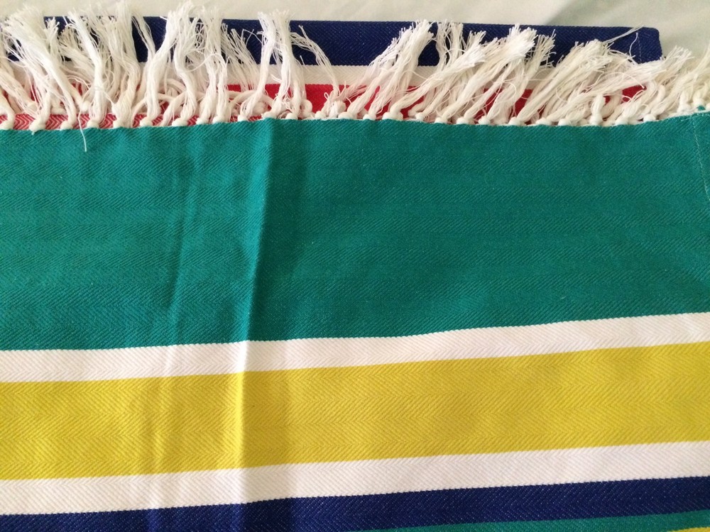 Target Picnic Throw Blanket Multi Stripe Fringed NWOT