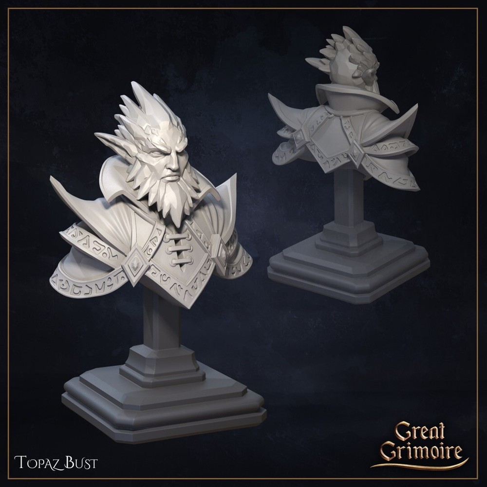 Topaz Ice Wizard BustMiniature | D&D DnD |