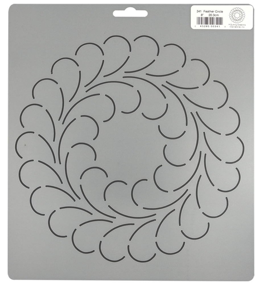 Feather Quilting Stencil Quilt Block Scallop Circle Swirl Patterns 8" Template