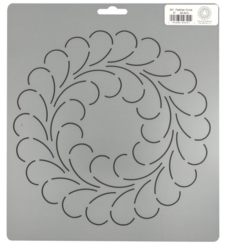 Feather Quilting Stencil Quilt Block Scallop Circle Swirl Patterns 8" Template