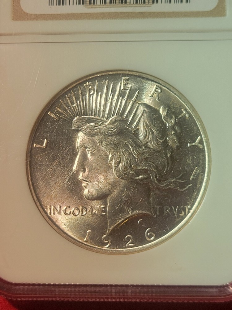 1926 d peace silver dollar Ngc Ms62