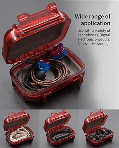 ABS Resin Hard Storage Box Multifunction Protective Case for Earphone, Red