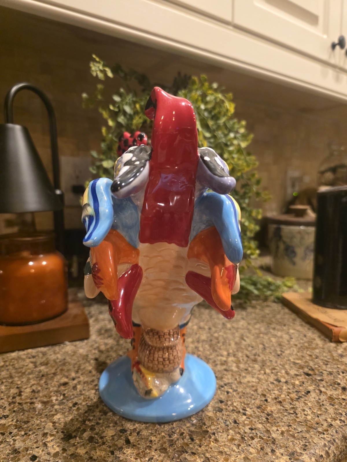 Rare Sharon Neuhaus Poultry In Motion Rocky Mountain Ceramic Rooster Fishing