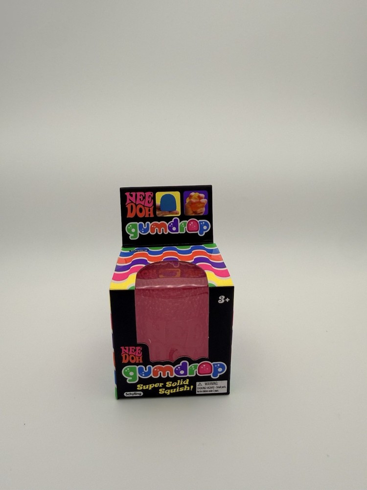 Schylling Nee Doh Gumdrop Super Solid Squish Pink Sensory Toy