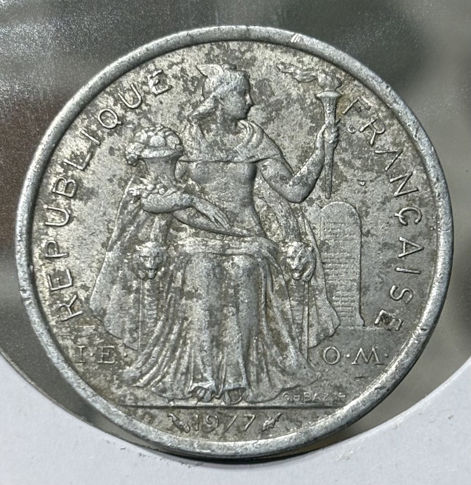 1977 French Polynesia 2 Francs Two