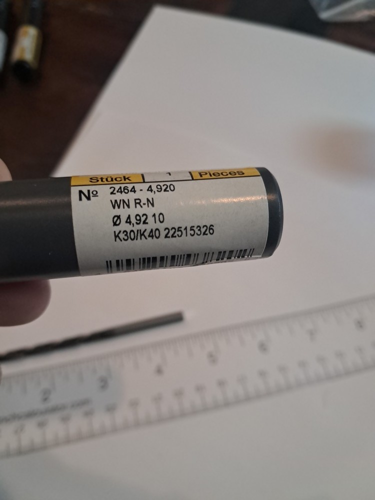 GUHRING SOLID CARBIDE DRILL Bit VHM 4.92 MM 2464