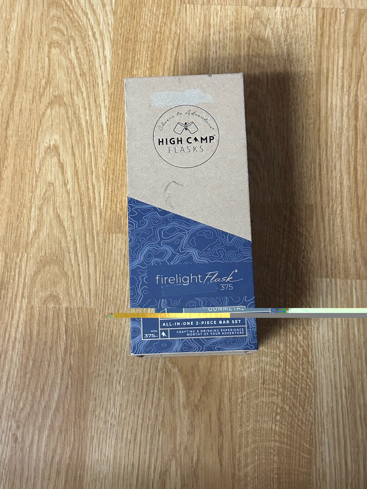 High Camp Firelight Flask 375 Onyx | All-In-One 2-Piece Bar Set | Stainless