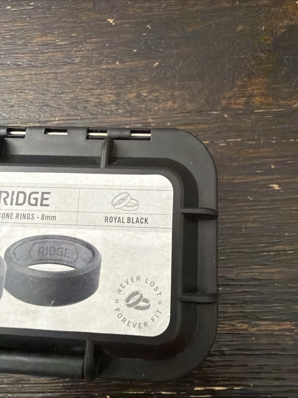 The Ridge Wallet 8MM SILICONE RING SET Royal Black Size 8 Black OPEN BOX NEW!