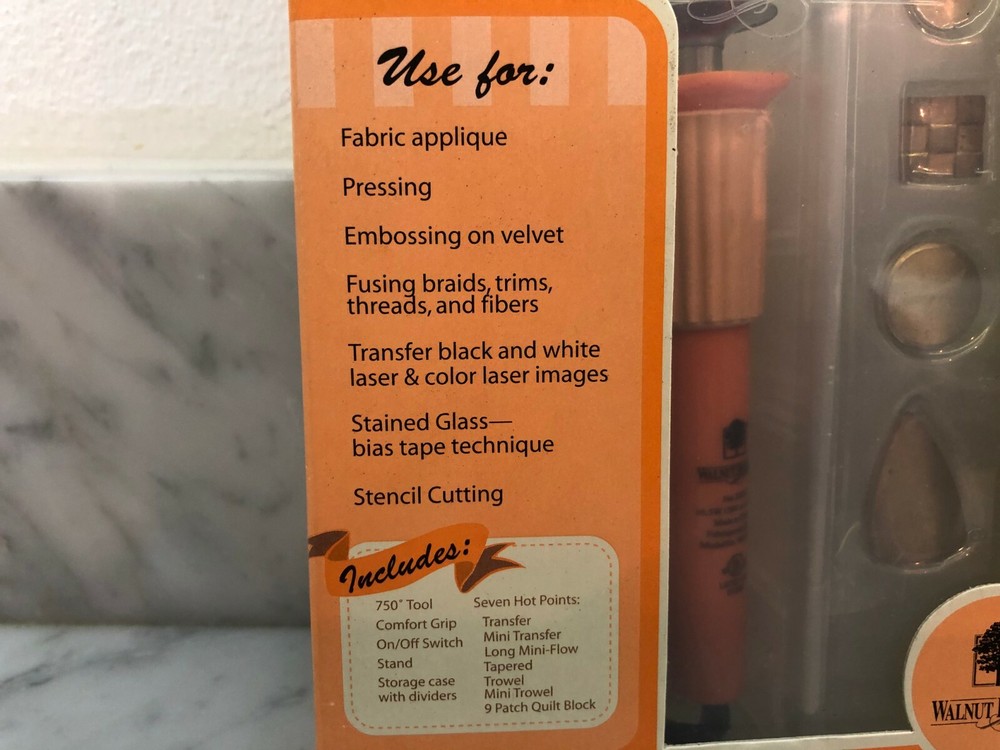 NEW Walnut Hollow Creative Textile Tool with 7 Hot Points & Case