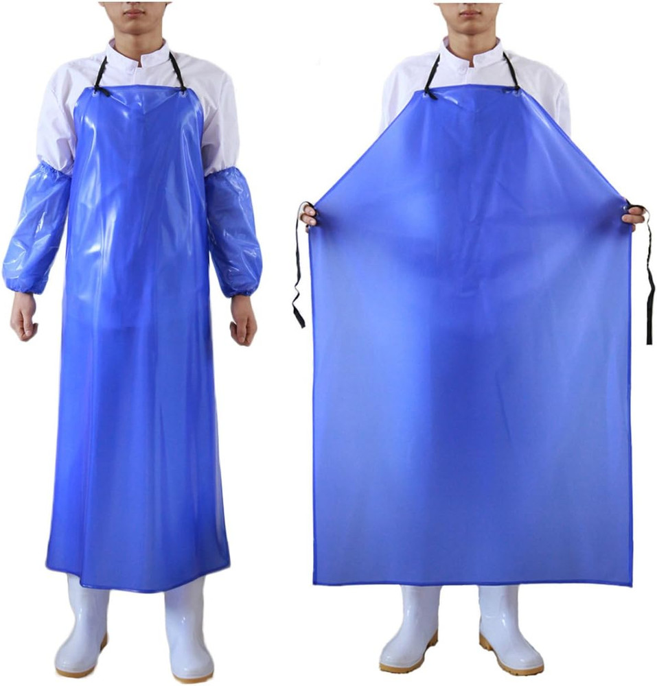 Waterproof Apron plus Size Blue