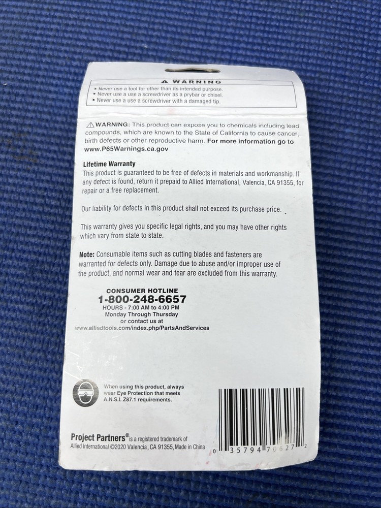 B02- Project Partners 6 Pc. Precision Screwdriver Set In Case