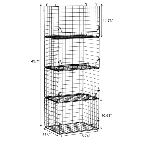 4-Tier Extra Height Stackable Closet Organizer – Foldable Storage Bins for