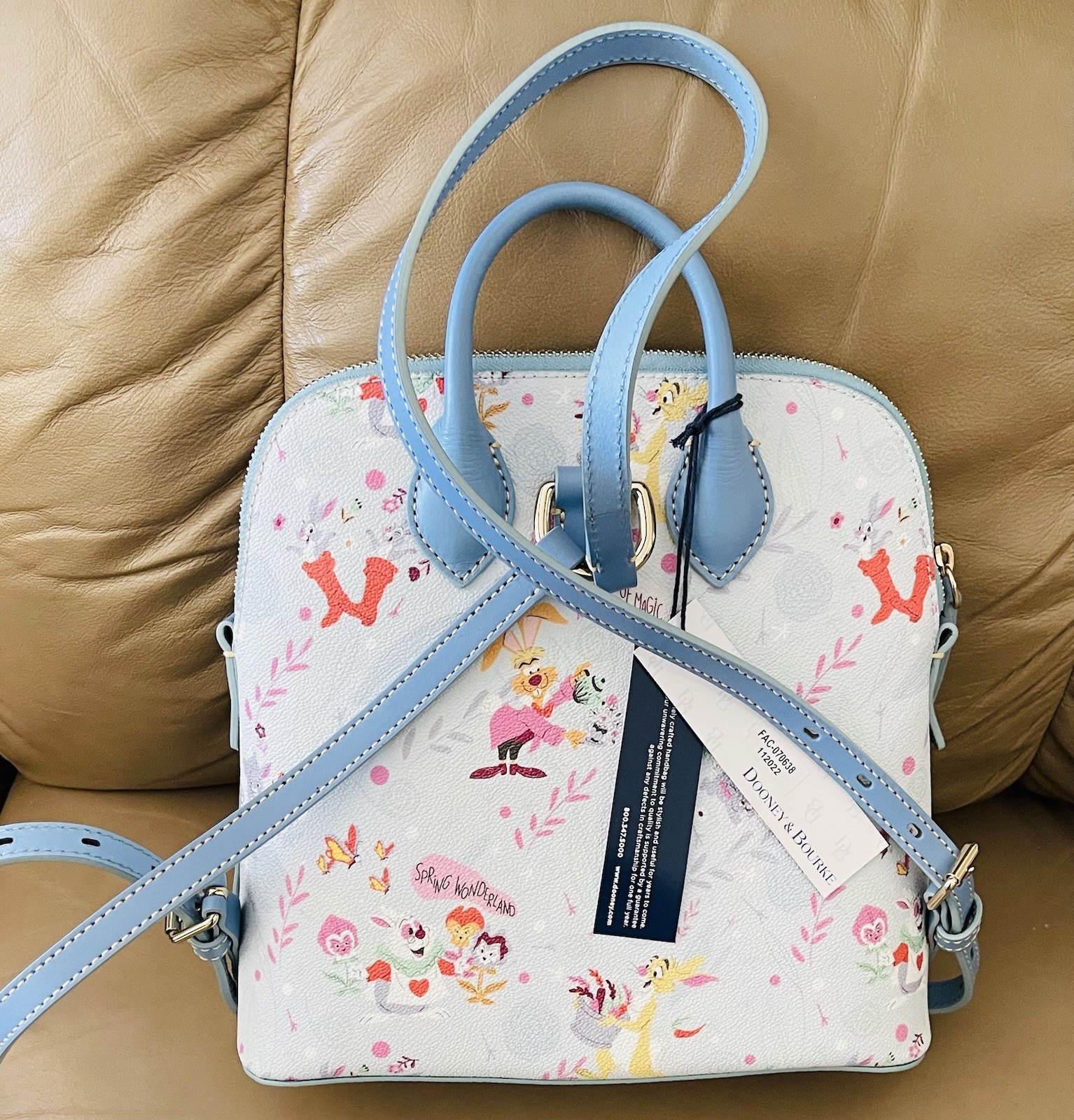 Disney Alice In Wonderland Great Placement NWT Dooney Bourke Purse Backpack