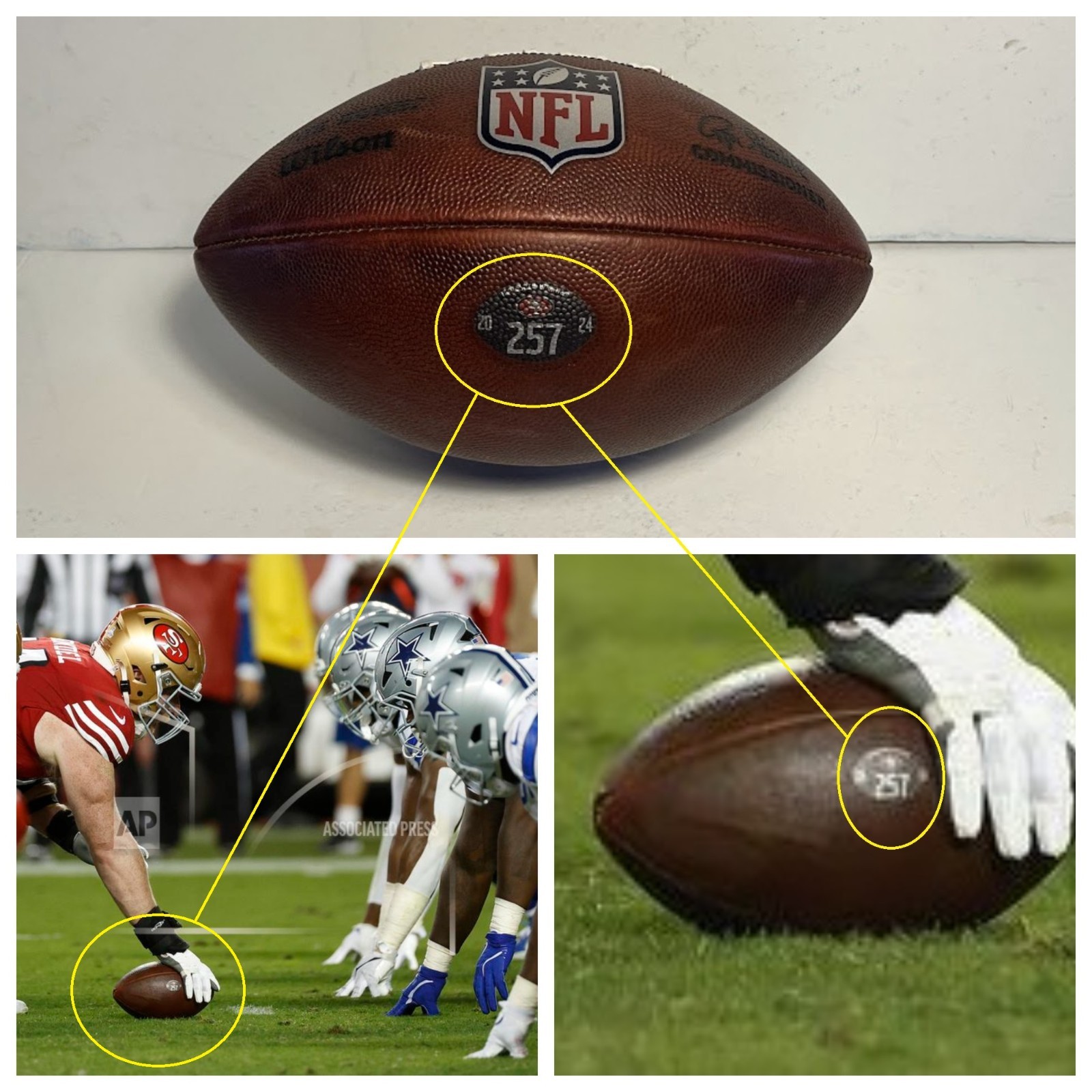 Brock Purdy San Francisco 49ers Photo Matched Game used Football vs Cowboys 2024