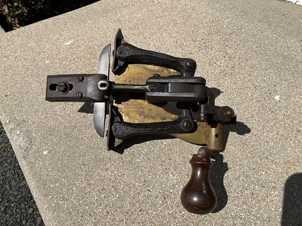 Antique E.E. Cunningham Bandsaw Blade Kerf Setting Tool, Patented 1873