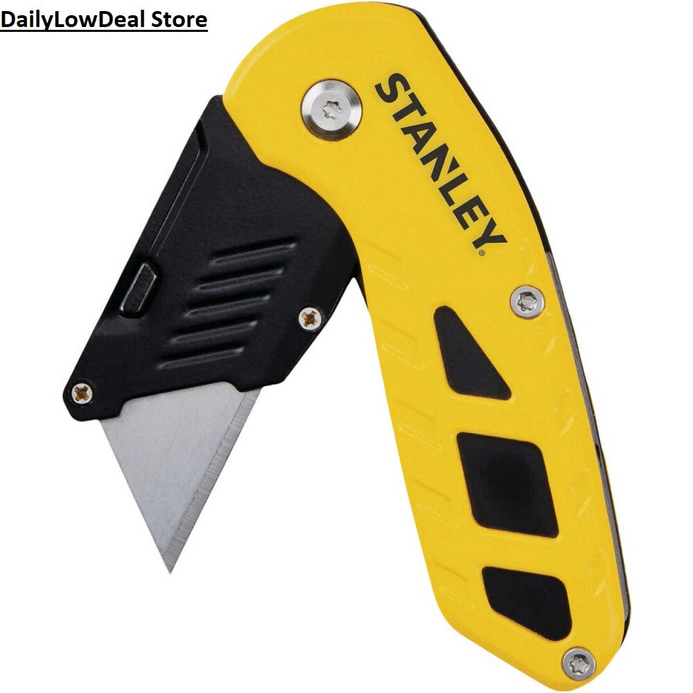 2 PACK - Folding Utility Work Pocket Knife Sharp Box Cutter Push Button Blade