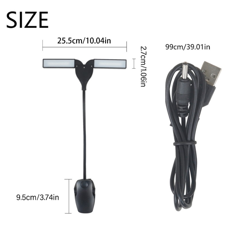 Flexible LED Music Stand Light, USB/Battery Book Light Eye Cared Clip on Light