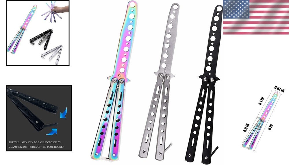 Versatile 3 Pack Stainless Steel Butterfly Trainer Tools for Practice and Fun
