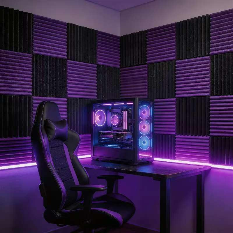 96 Pack Absorb the Echo Acoustic Foam Panel Wedge Studio Soundproofing Wall Tile