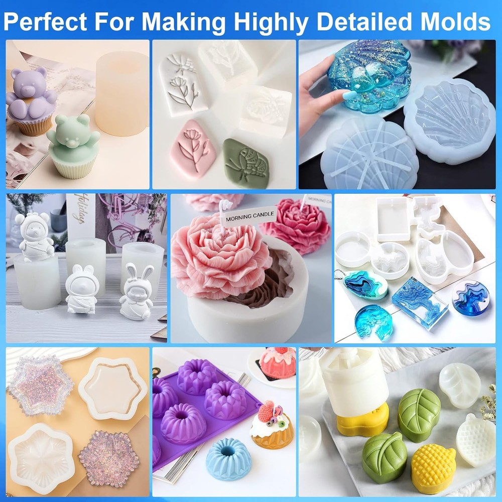 Silicone Mold Making Kit 210 OZ Super Elastic Liquid Silicone Fast Curing