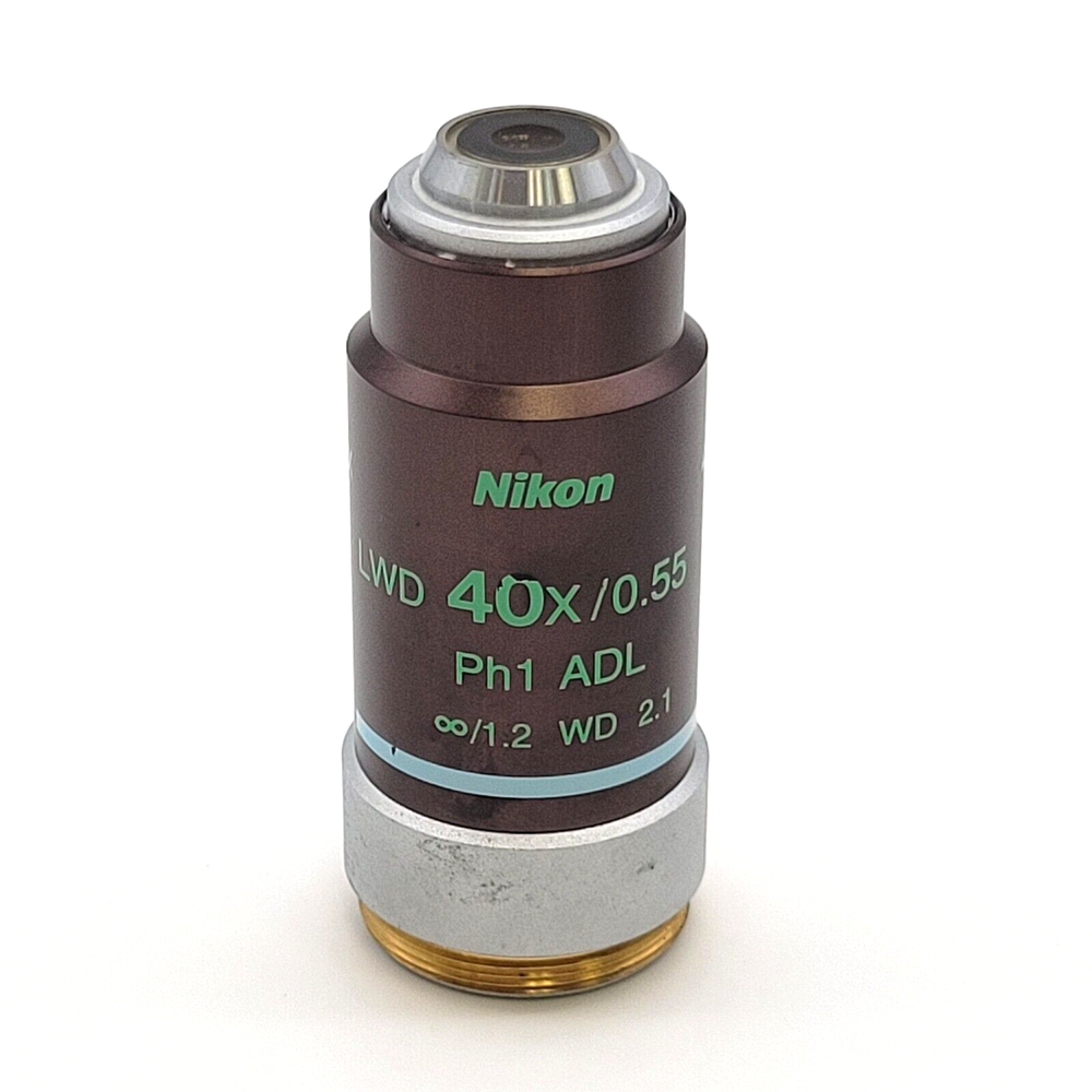 Nikon Microscope Objective LWD 40x Ph1 ADL ∞/1.2 Phase Contrast