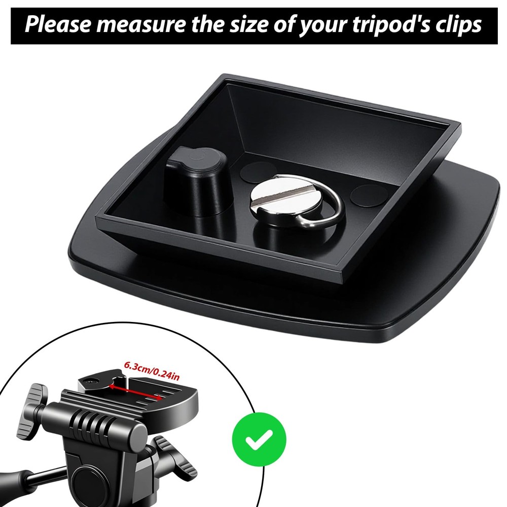 2 Pack Camera Quick Release Plate 63x48mm Universal Tripod Black