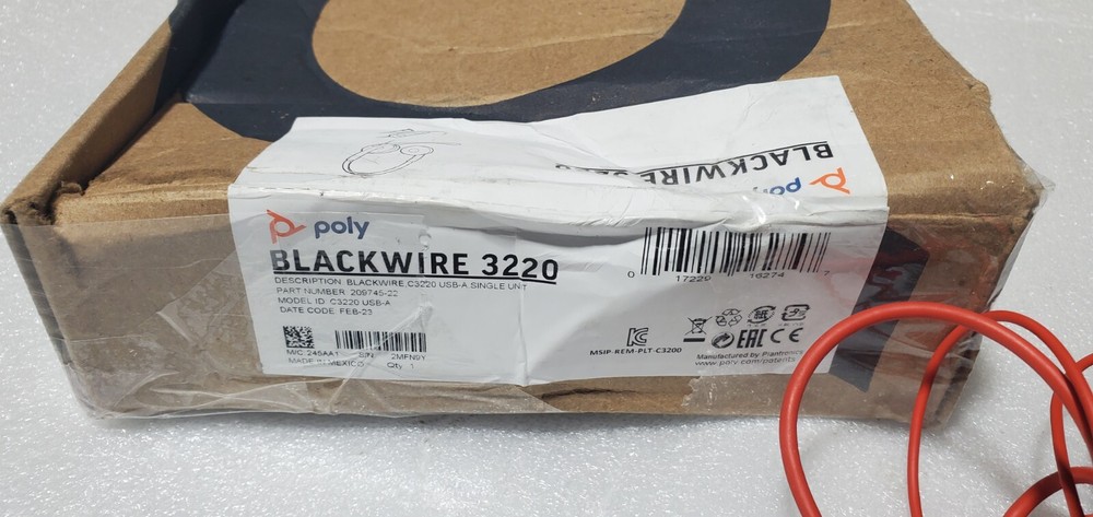 Poly Blackwire C3220 USB-A SINGLE UNIT Headset 209745-22