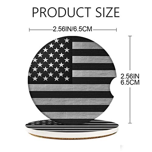 2 Pack Absorbent Car Cup Holder Coasters Ceramic Stone w/ Non Scratch Cork Base