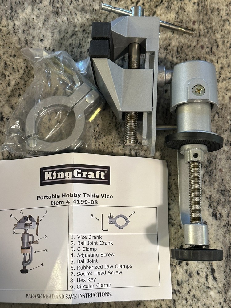 King Craft Portable Hobby Table Vise NEW