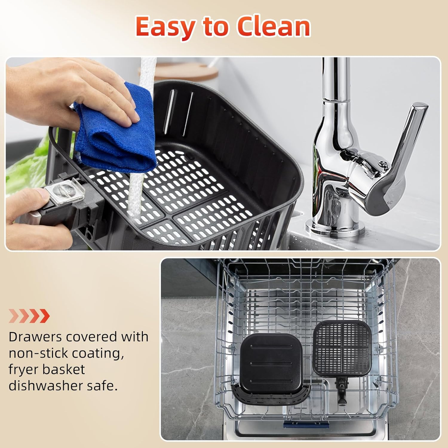 Air Fryer 5.8Qt/5.5L Electric Air fryer Non-Stick Fry Basket Oilless Cooker Gift