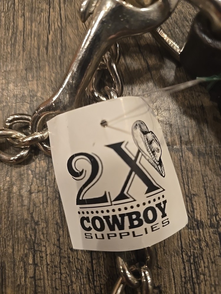 horse leather lead with chain