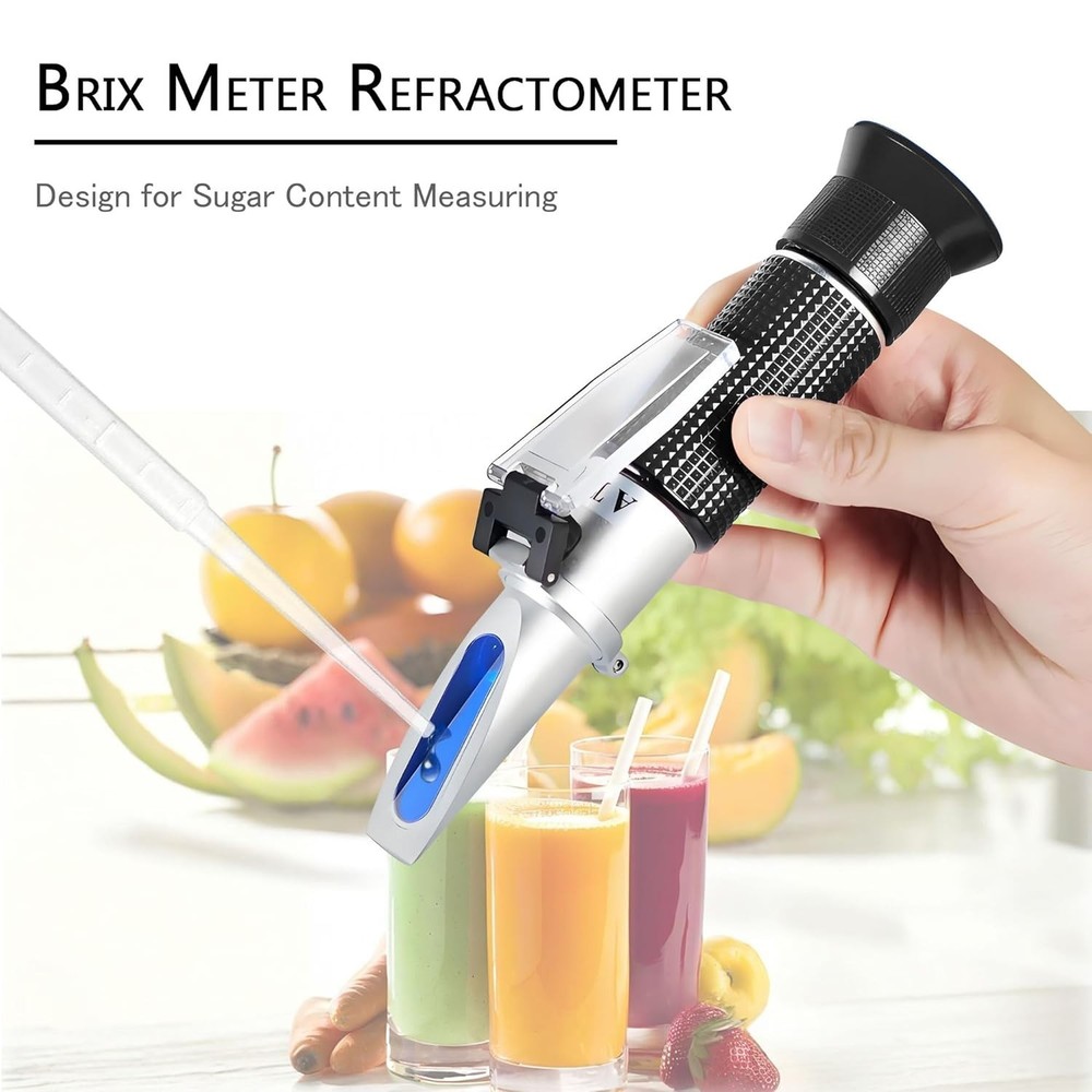 Precision 0-32% Brix Refractometer: Handheld, Portable Sugar Tester with ATC