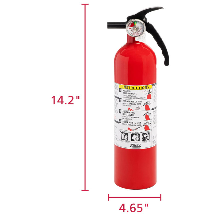 Kidde Basic Use Fire Extinguisher with Mount Bracket & Strap, 1-A:10-B , Dry