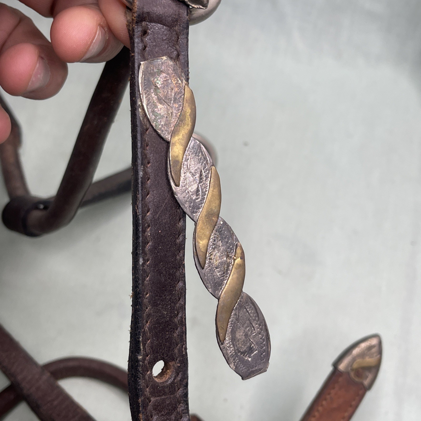 Vintage Western Silver Overlay Headstalls Lot 4 Engraved Horse Bridles Tack