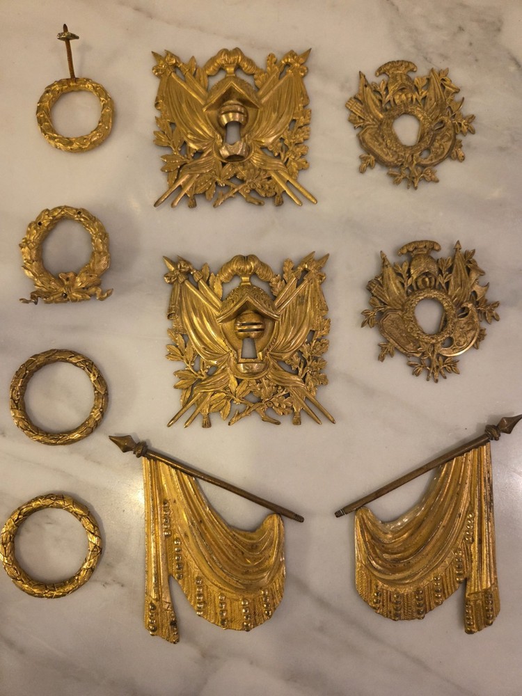 Antique Bronze Neoclassical Pediments