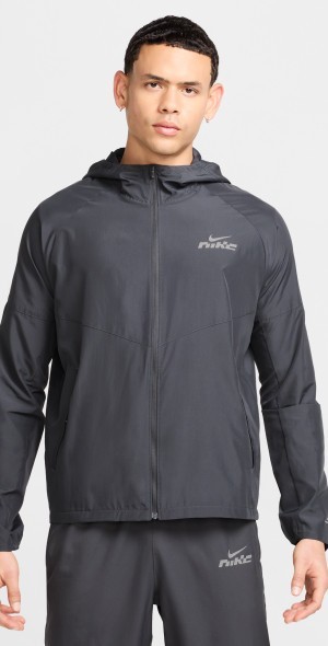 Nike Miler Flash Thin Lightweight Running Jacket Dark Grey IB3770-070 Size L