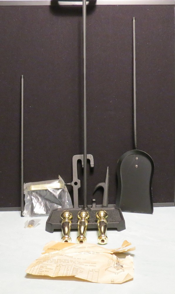 Fireplace Tool Set Poker Scoop Broom with Stand Iron