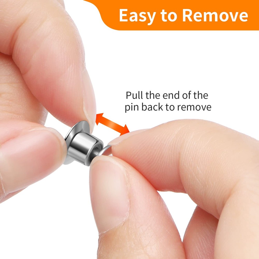 Ceryvop 30 PCS Locking Pin Backs Keepers Clasp, Metal Silver