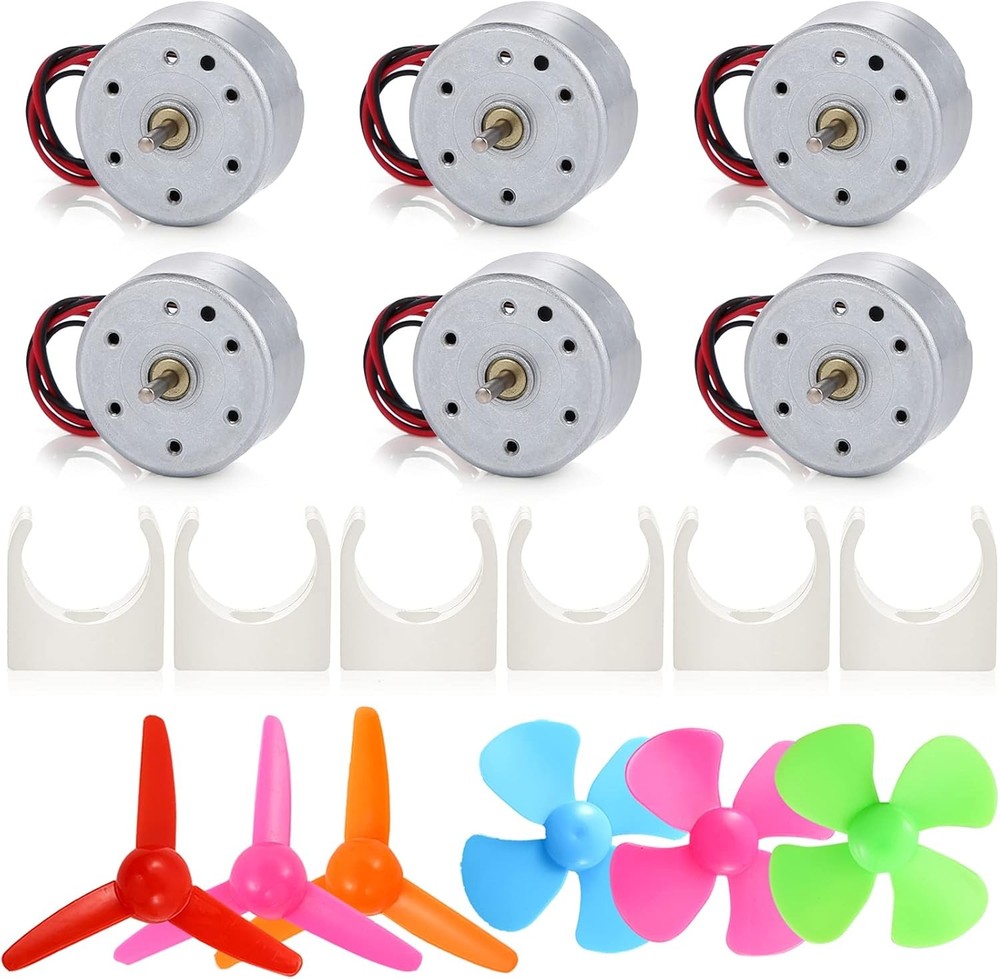 Mini DC Motor Kit 6pcs 3V-12V w/ Propeller