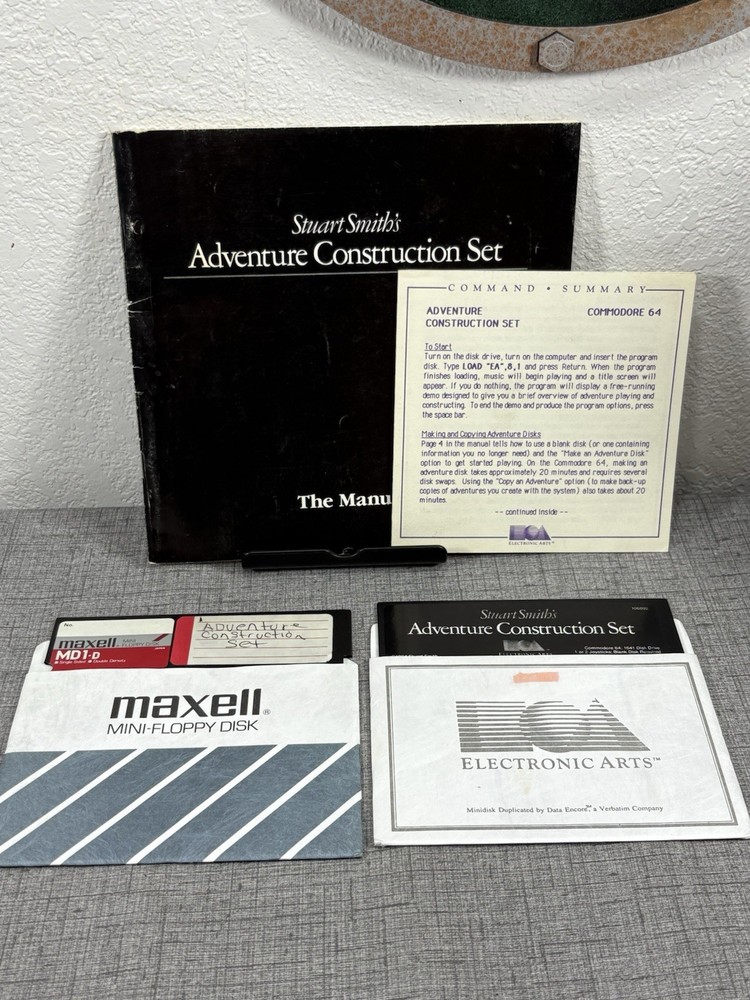 Adventure Construction Set | Commodore 64 | Disc W/ Manual & Extra Disc