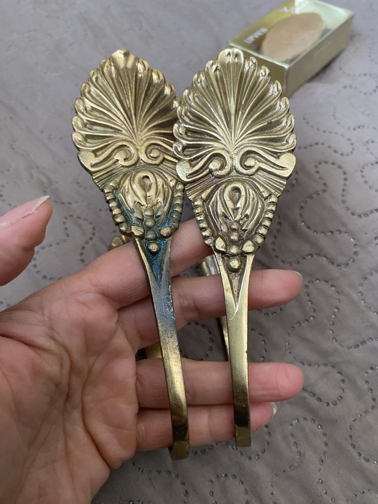 Vintage Brass Curtain Tie Backs Hooks