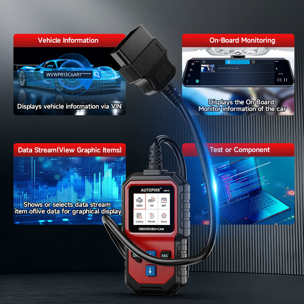 AUTOPHIX OM119 Engine Fault Code Reader OBD2 Scanner Diagnostic Tool Car Check