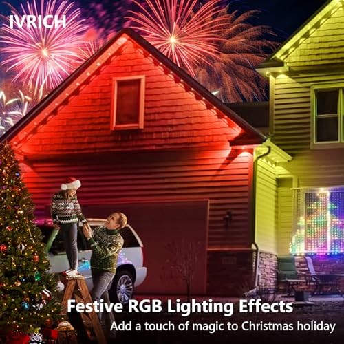 Permanent Outdoor Lights, Smart RGB Eave Light with Color Changing, 500FT