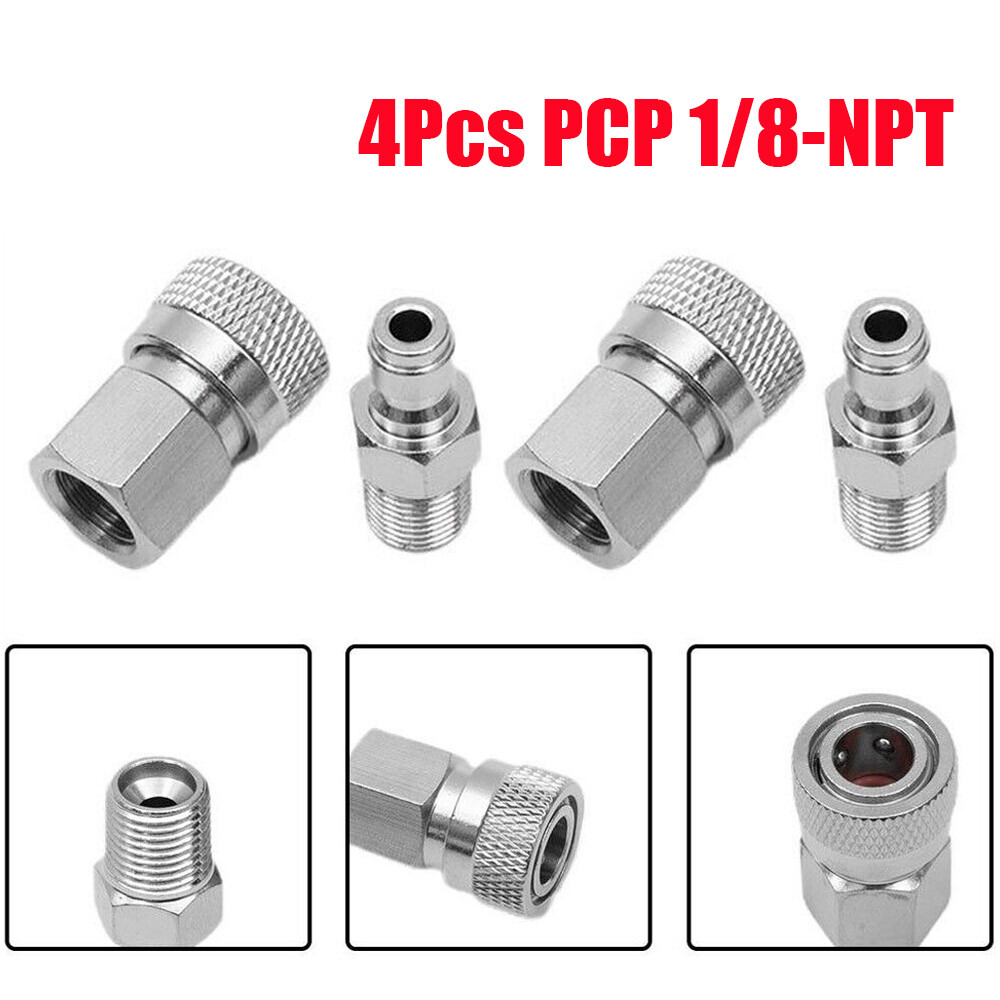 4Pack 8mm Quick Release Disconnect Coupler Paintball PCP 1/8NPT Fit Male&Female