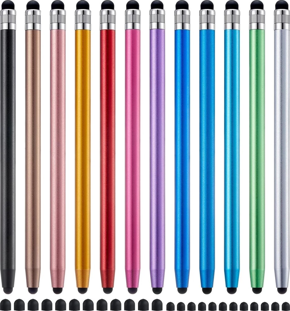 12Pcs Stylus Pen for Touchscreen, 2-In-1 High Precision & Sensitivity Stylus Pen