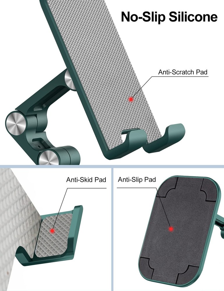 OCYCLONE Phone Stand, Adjustable Height and Angle Foldable Cell Green